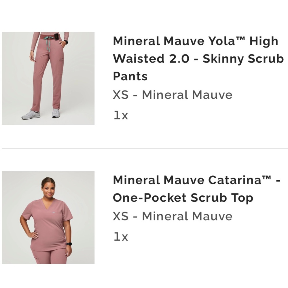 Set of mauve FIGS
